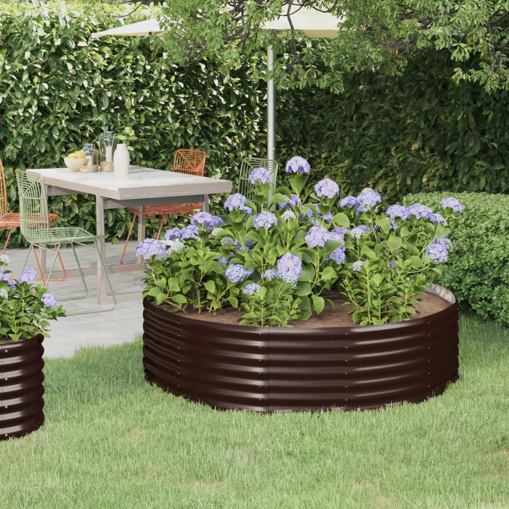 Berkfield Garden Raised Bed Powder-coated Steel 140x140x36 cm Brown
