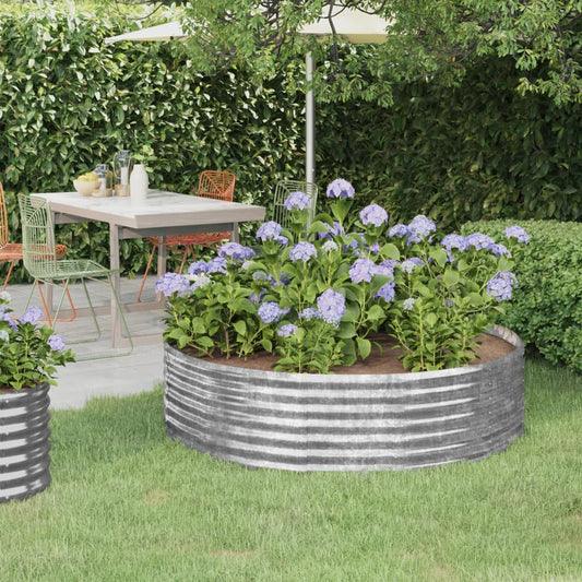 Berkfield Garden Raised Bed Powder-coated Steel 140x140x36 cm Silver