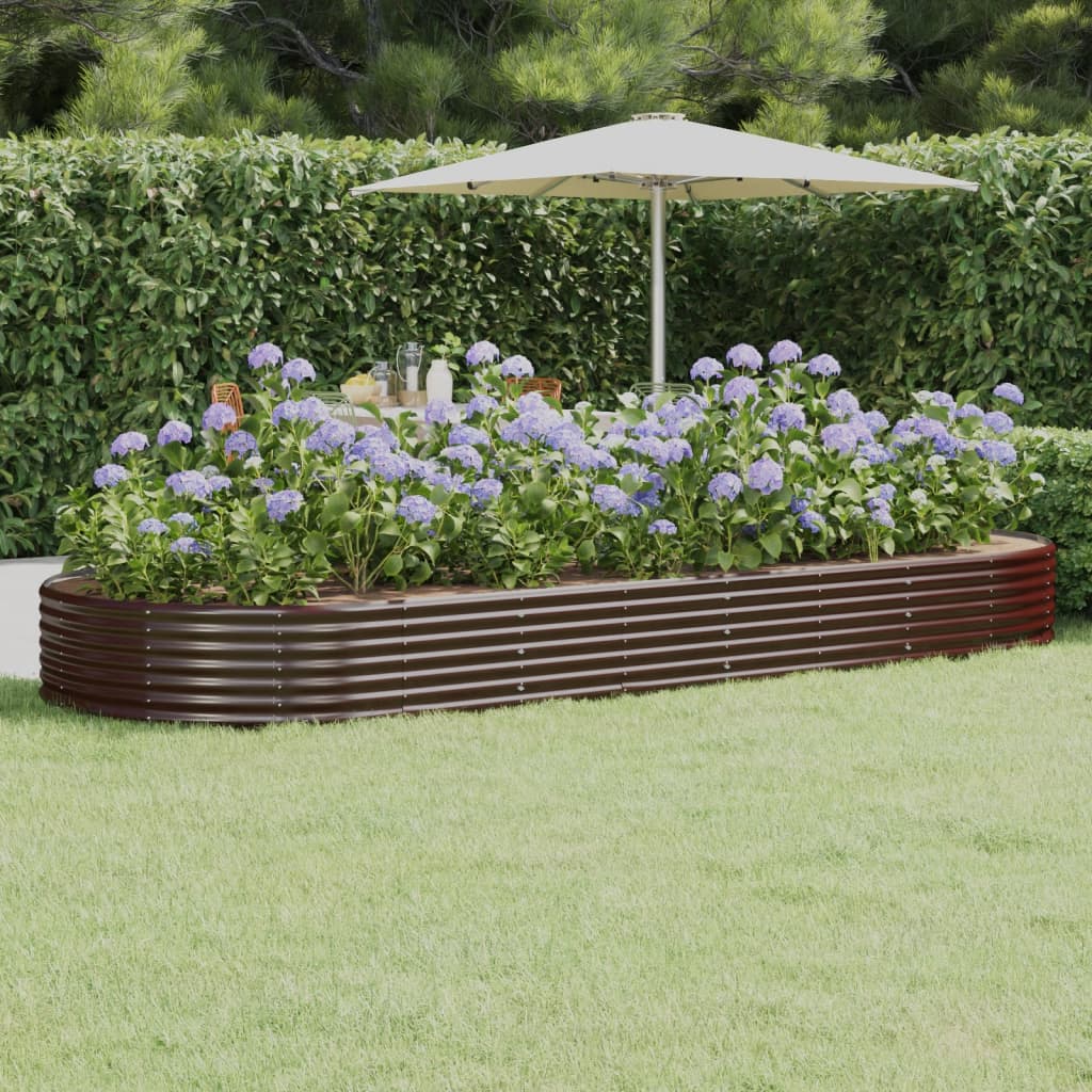 Berkfield Garden Raised Bed Powder-coated Steel 373x140x36 cm Brown