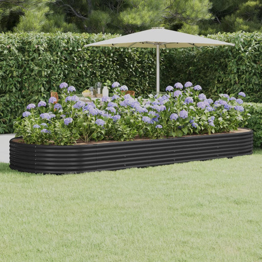 Berkfield Garden Raised Bed Powder-coated Steel 373x140x36 cm Anthracite