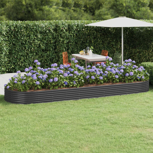 Berkfield Garden Raised Bed Powder-coated Steel 450x140x36 cm Anthracite