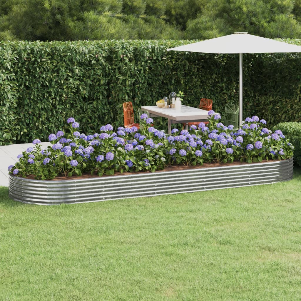 Berkfield Garden Raised Bed Powder-coated Steel 450x140x36 cm Silver