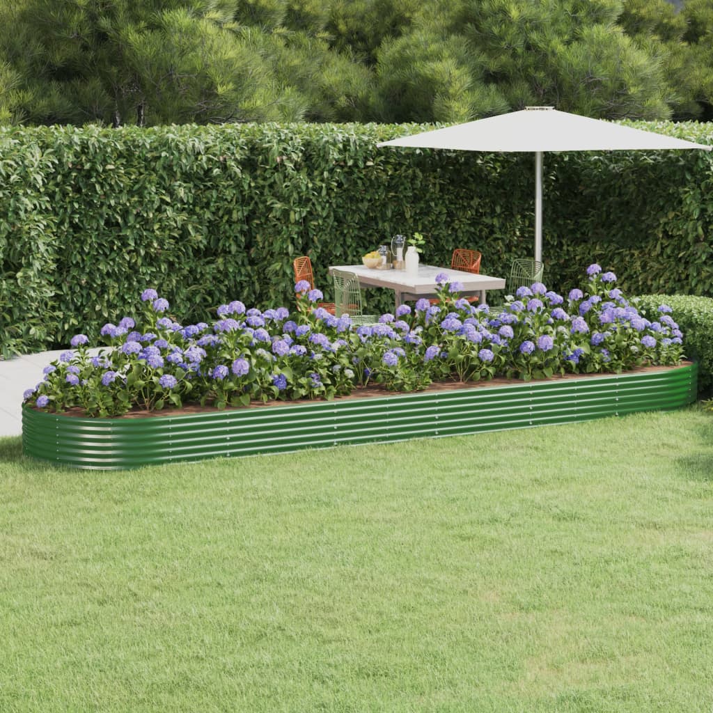 Berkfield Garden Raised Bed Powder-coated Steel 523x140x36 cm Green