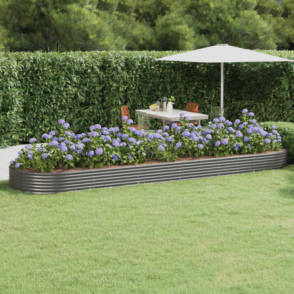 Berkfield Garden Raised Bed Powder-coated Steel 523x140x36 cm Grey