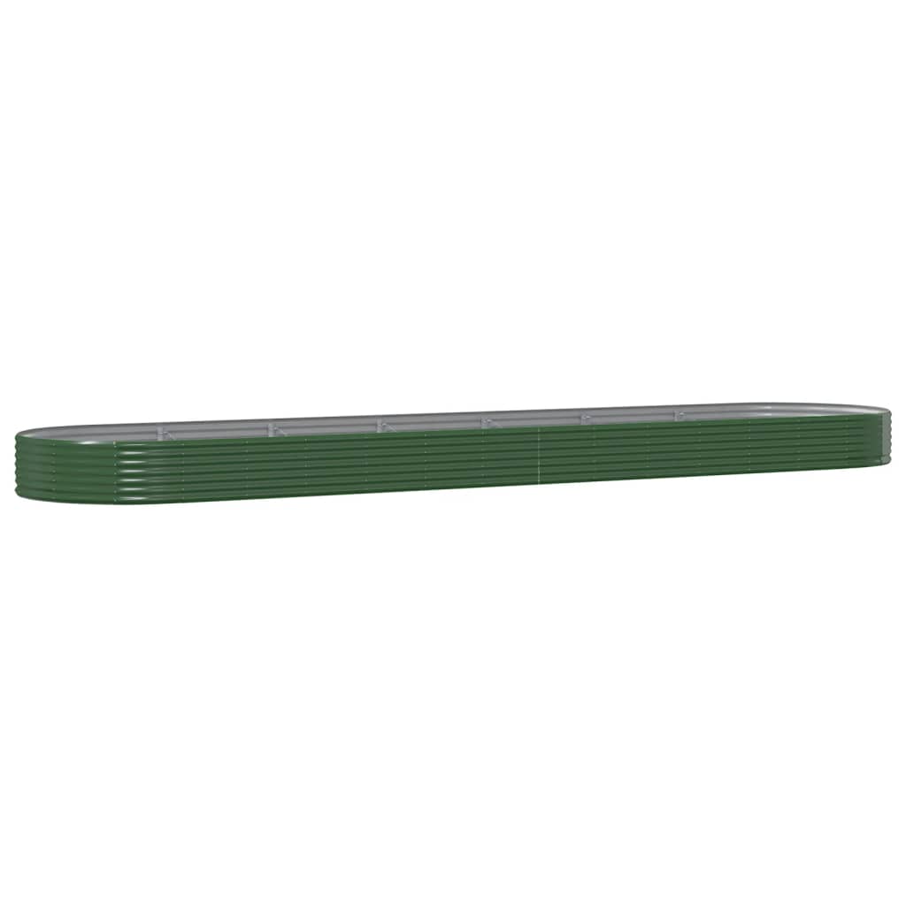 Berkfield Garden Raised Bed Powder-coated Steel 600x140x36 cm Green