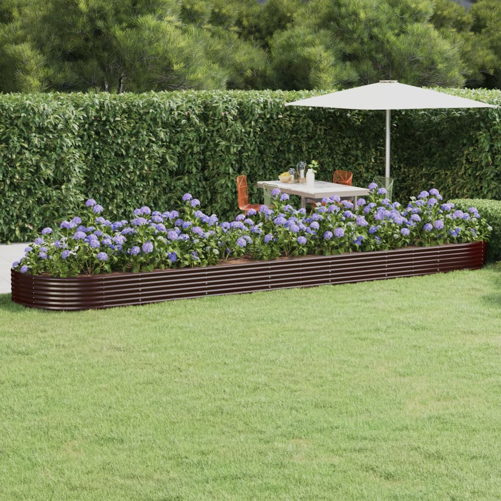 Berkfield Garden Raised Bed Powder-coated Steel 600x140x36 cm Brown