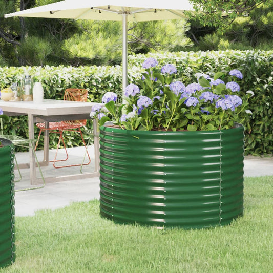 Berkfield Garden Raised Bed Powder-coated Steel 100x100x68 cm Green