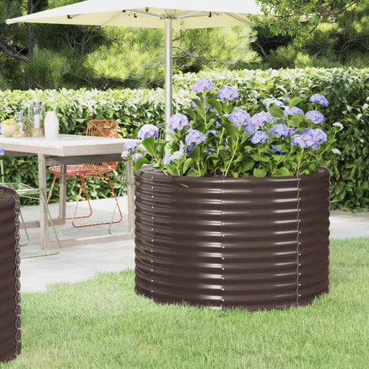 Berkfield Garden Raised Bed Powder-coated Steel 100x100x68 cm Brown