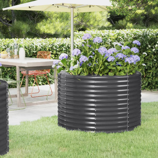 Berkfield Garden Raised Bed Powder-coated Steel 100x100x68 cm Anthracite