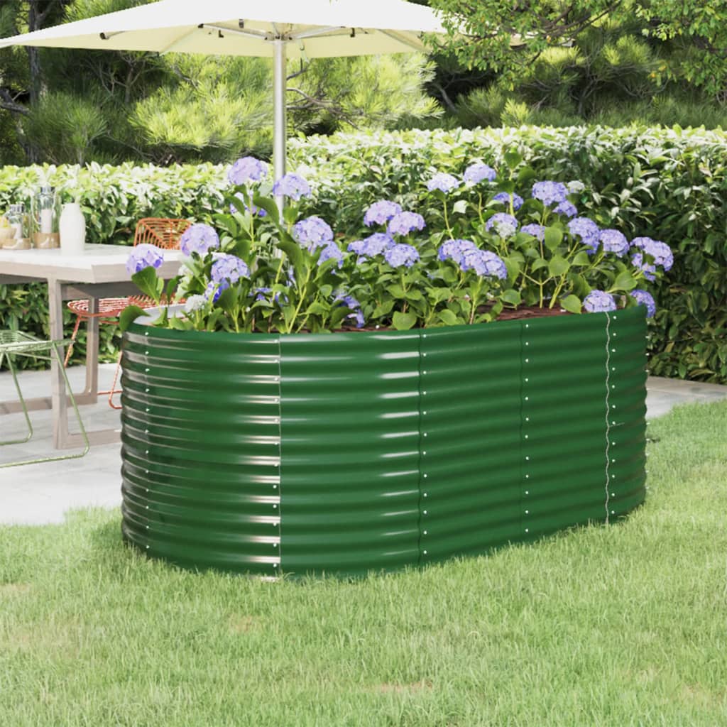 Berkfield Garden Raised Bed Powder-coated Steel 175x100x68 cm Green