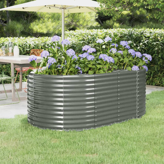 Berkfield Garden Raised Bed Powder-coated Steel 175x100x68 cm Grey