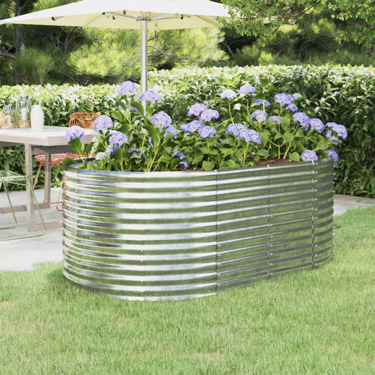 Berkfield Garden Raised Bed Powder-coated Steel 175x100x68 cm Silver