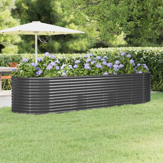 Berkfield Garden Raised Bed Powder-coated Steel 322x100x68 cm Anthracite