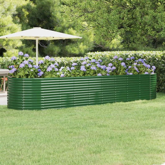Berkfield Garden Raised Bed Powder-coated Steel 396x100x68 cm Green