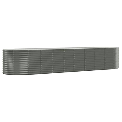 Berkfield Garden Raised Bed Powder-coated Steel 396x100x68 cm Grey