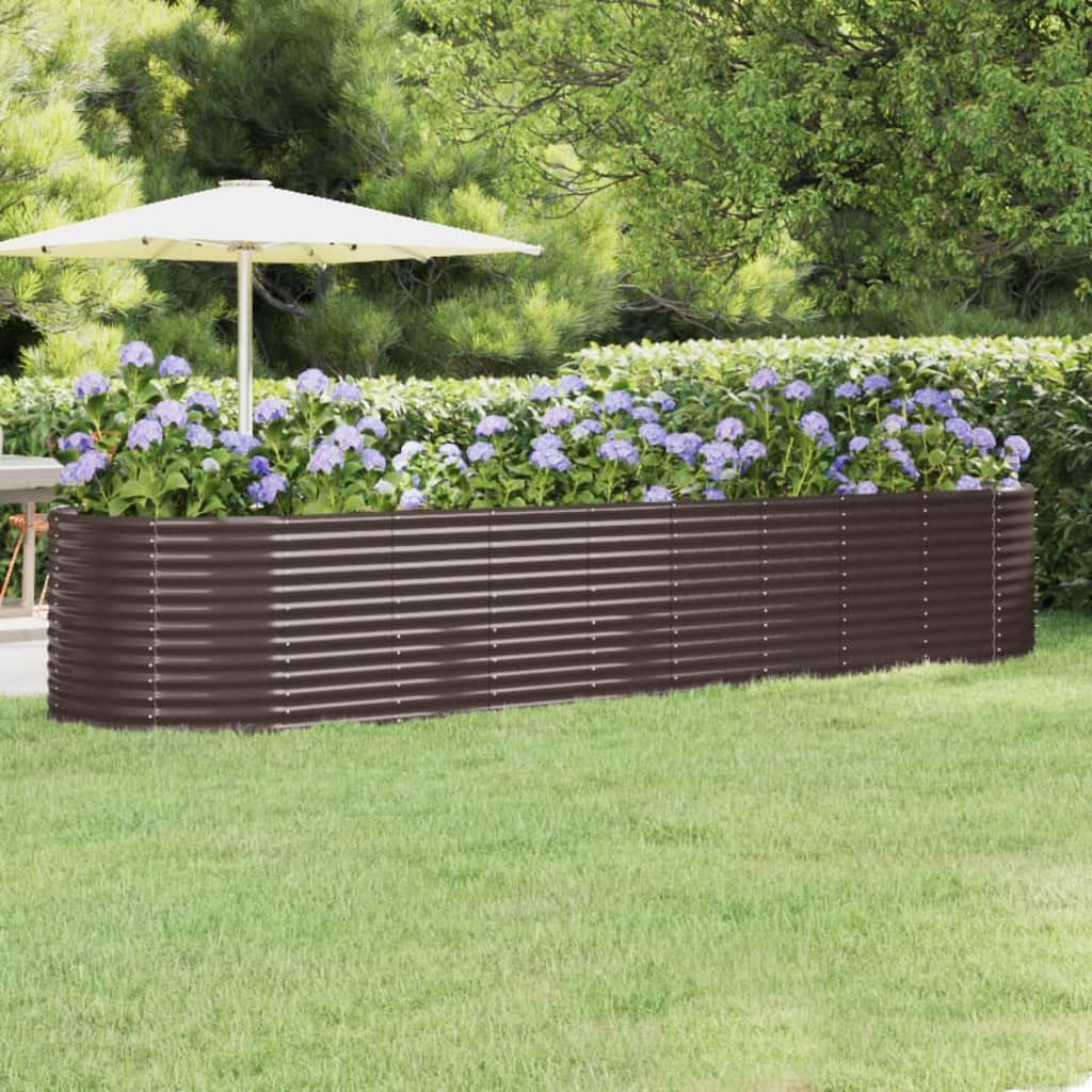 Berkfield Garden Raised Bed Powder-coated Steel 396x100x68 cm Brown