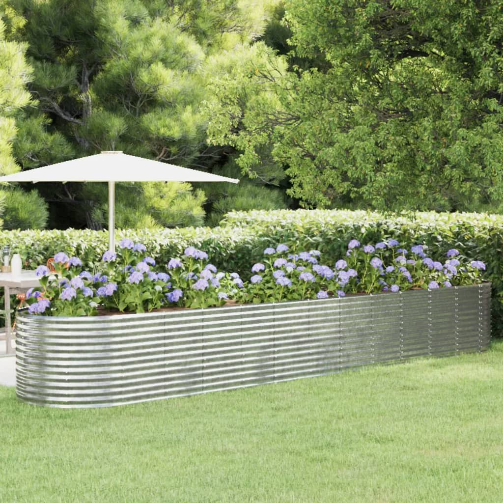 Berkfield Garden Raised Bed Powder-coated Steel 507x100x68 cm Silver