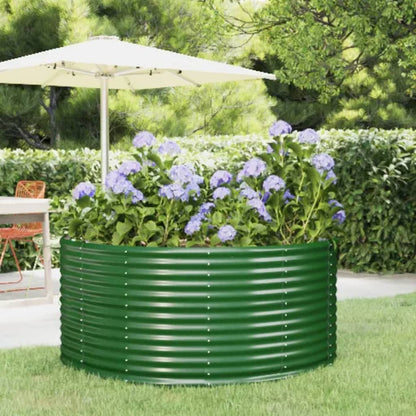 Berkfield Garden Raised Bed Green 140x140x68 cm Powder-coated Steel