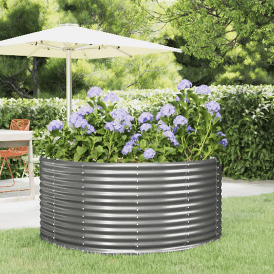 Berkfield Garden Raised Bed Grey 140x140x68 cm Powder-coated Steel