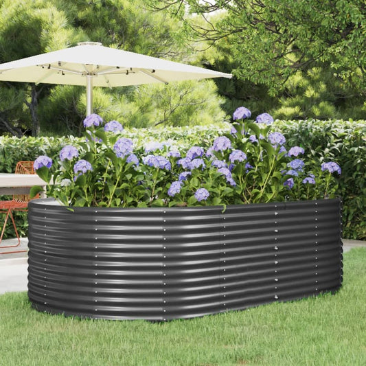 Berkfield Garden Raised Bed Anthracite 212x140x68 cm Powder-coated Steel
