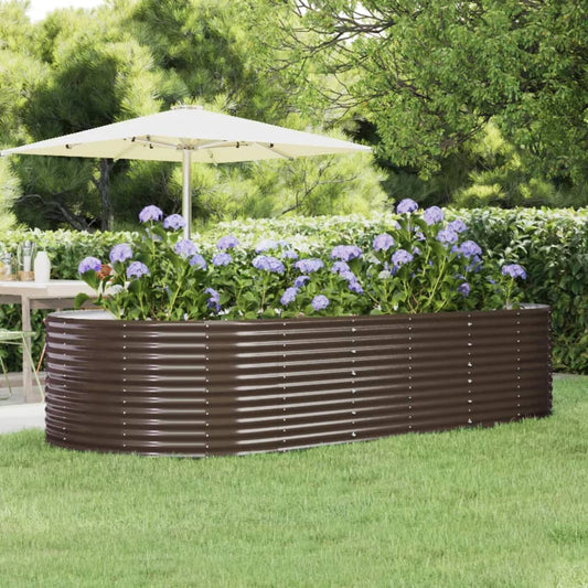 Berkfield Garden Raised Bed Brown 291x140x68 cm Powder-coated Steel
