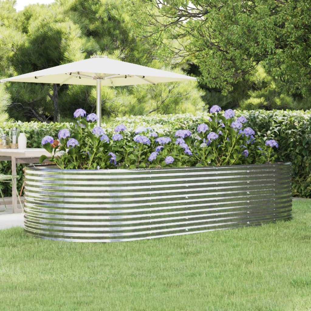 Berkfield Garden Raised Bed Silver 291x140x68 cm Powder-coated Steel