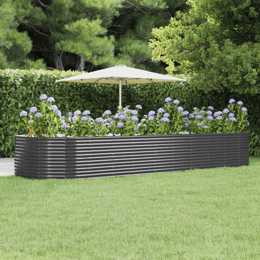 Berkfield Garden Raised Bed Anthracite 447x140x68 cm Powder-coated Steel