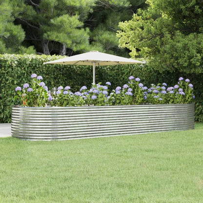 Berkfield Garden Raised Bed Silver 447x140x68 cm Powder-coated Steel