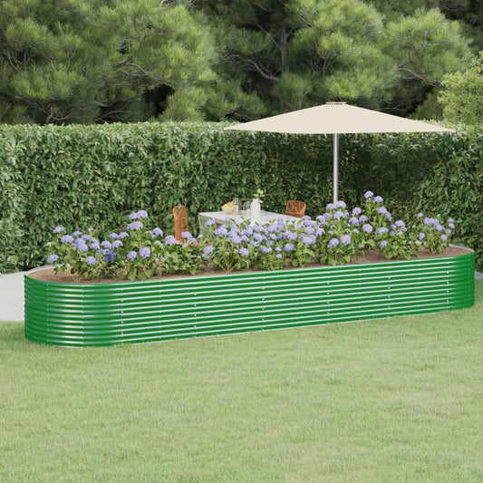 Berkfield Garden Raised Bed Powder-coated Steel 510x140x68 cm Green