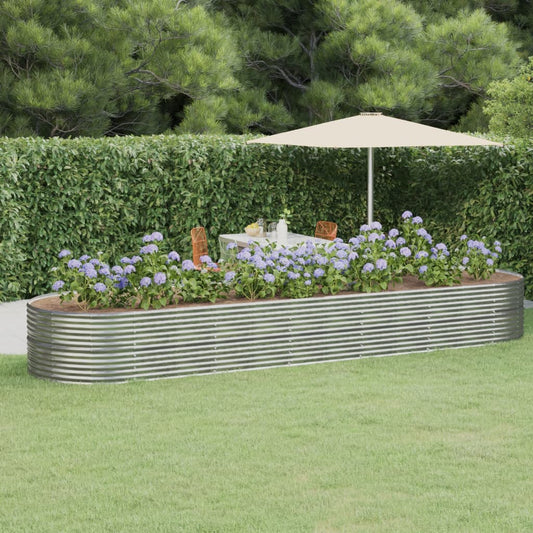 Berkfield Garden Raised Bed Powder-coated Steel 510x140x68 cm Silver