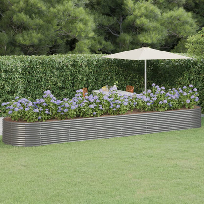 Berkfield Garden Raised Bed Powder-coated Steel 584x140x68 cm Grey