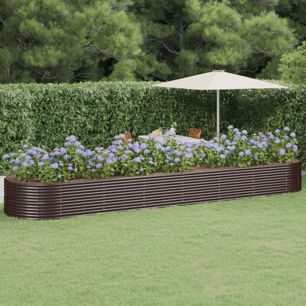 Berkfield Garden Raised Bed Powder-coated Steel 584x140x68 cm Brown