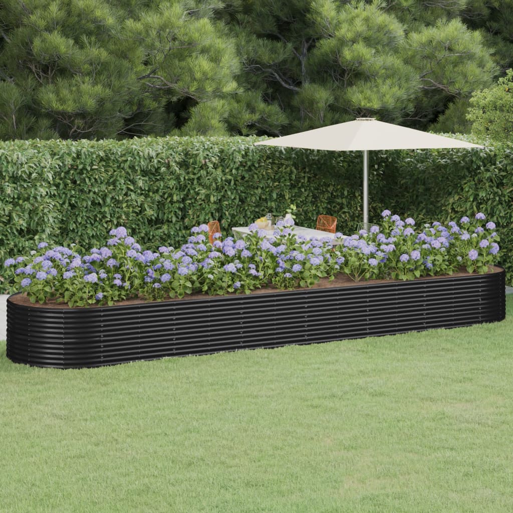 Berkfield Garden Raised Bed Powder-coated Steel 584x140x68 cm Anthracite