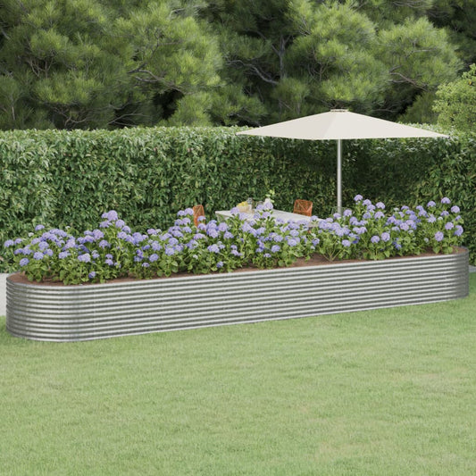 Berkfield Garden Raised Bed Powder-coated Steel 584x140x68 cm Silver