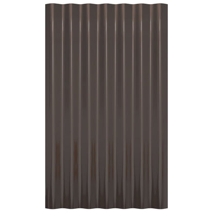 Berkfield Roof Panels 12 pcs Powder-coated Steel Brown 60x36 cm