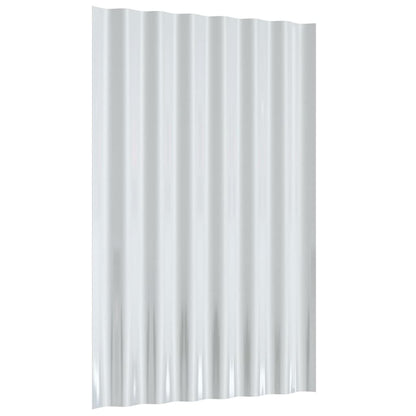 Berkfield Roof Panels 12 pcs Powder-coated Steel Silver 60x36 cm