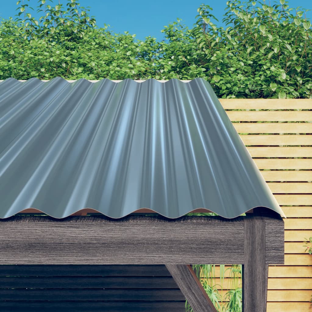 Berkfield Roof Panels 36 pcs Powder-coated Steel Grey 60x36 cm