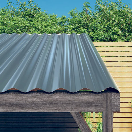 Berkfield Roof Panels 36 pcs Powder-coated Steel Grey 60x36 cm