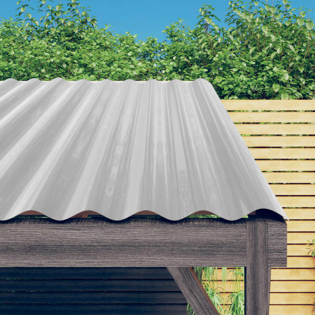 Berkfield Roof Panels 36 pcs Powder-coated Steel Silver 60x36 cm
