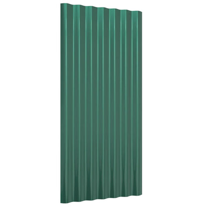 Berkfield Roof Panels 12 pcs Powder-coated Steel Green 80x36 cm