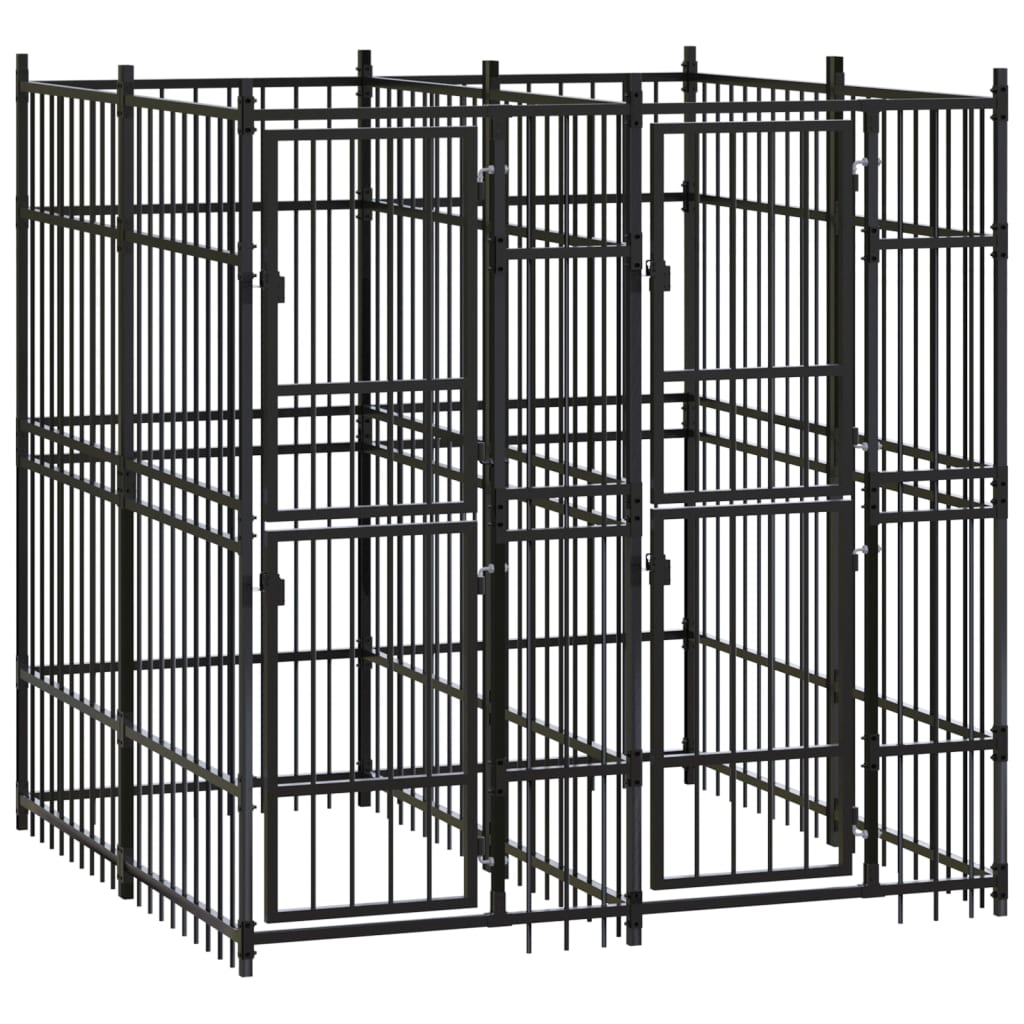 Berkfield Outdoor Dog Kennel Steel 3.69 m�__