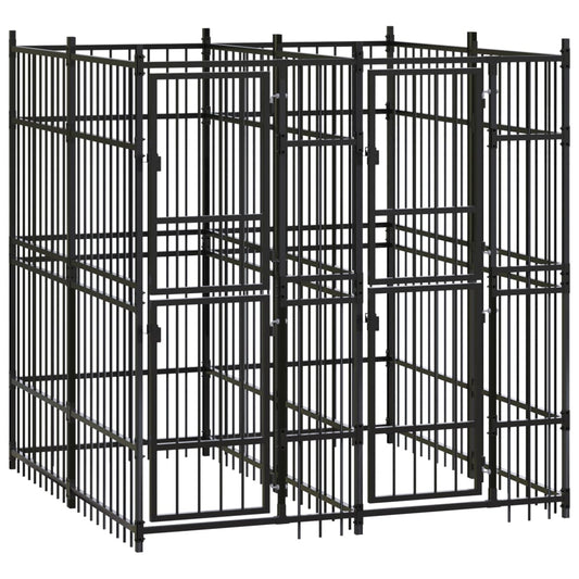 Berkfield Outdoor Dog Kennel Steel 3.69 m�__