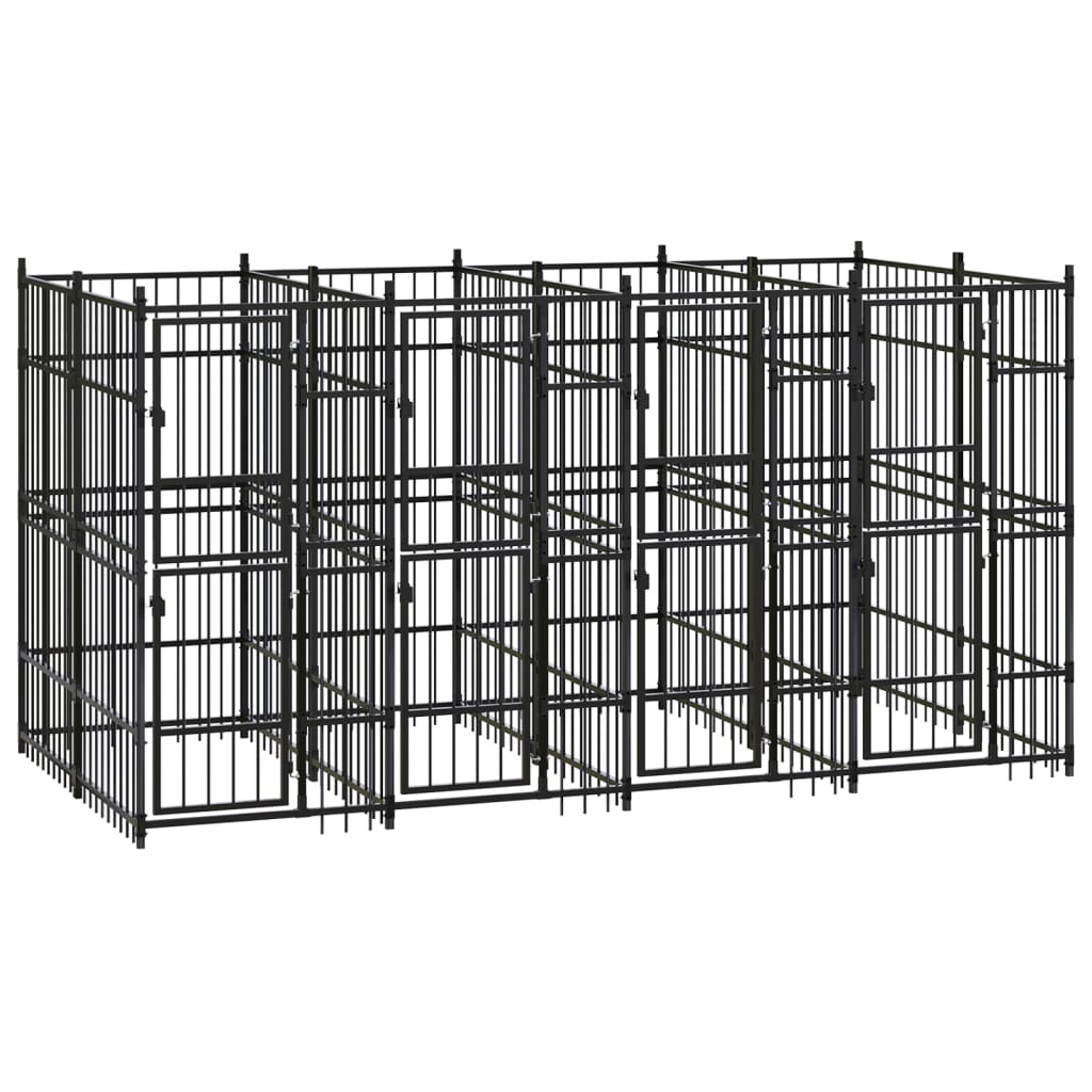 Berkfield Outdoor Dog Kennel Steel 7.37 m�__