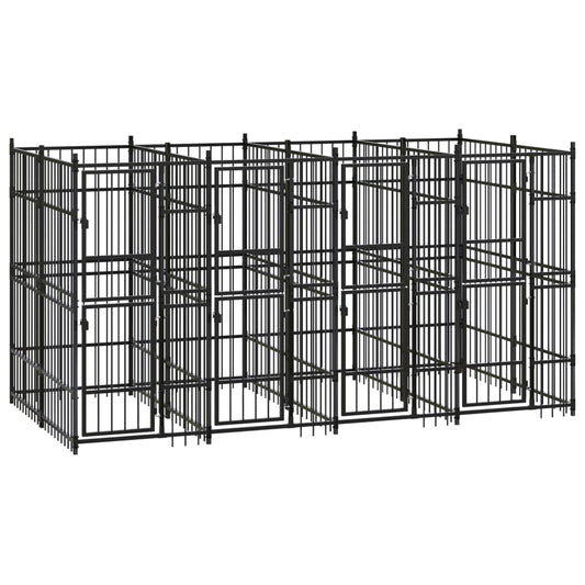 Berkfield Outdoor Dog Kennel Steel 7.37 m�__