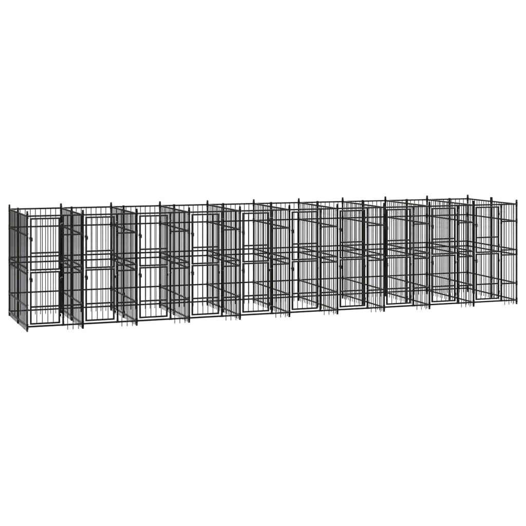 Berkfield Outdoor Dog Kennel Steel 18.43 m�__