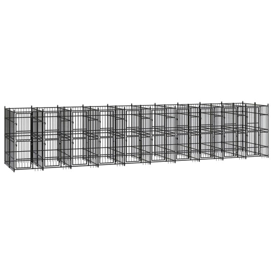 Berkfield Outdoor Dog Kennel Steel 18.43 m�__