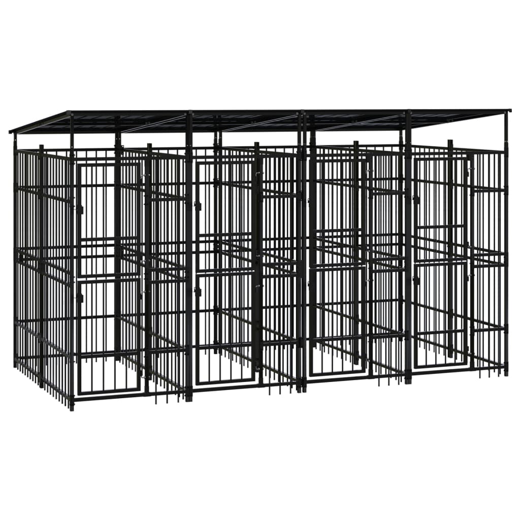 Berkfield Outdoor Dog Kennel with Roof Steel 7.37 må_