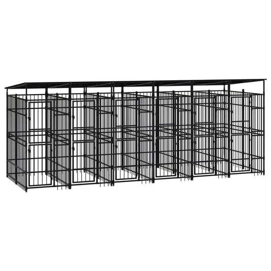 Berkfield Outdoor Dog Kennel with Roof Steel 11.06 m�__
