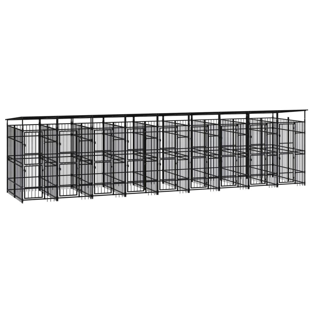 Berkfield Outdoor Dog Kennel with Roof Steel 16.59 må_