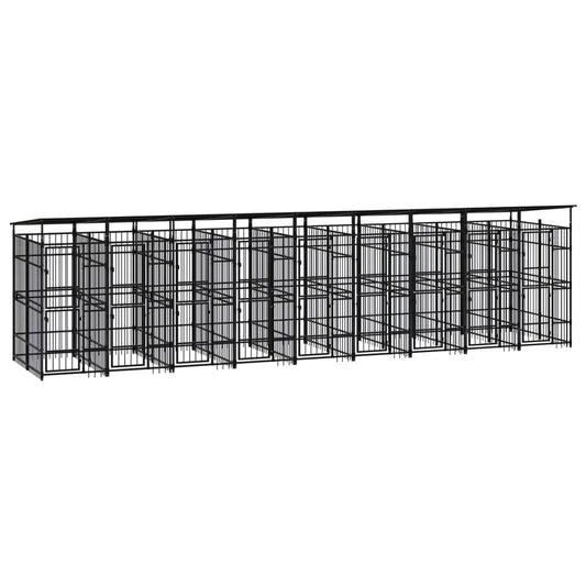 Berkfield Outdoor Dog Kennel with Roof Steel 16.59 må_